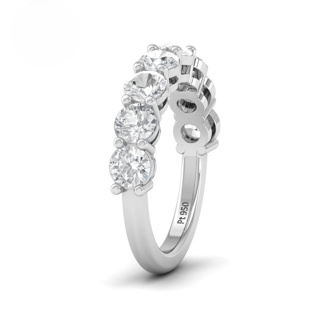 Eli Round cut wedding band 2.50 Ct