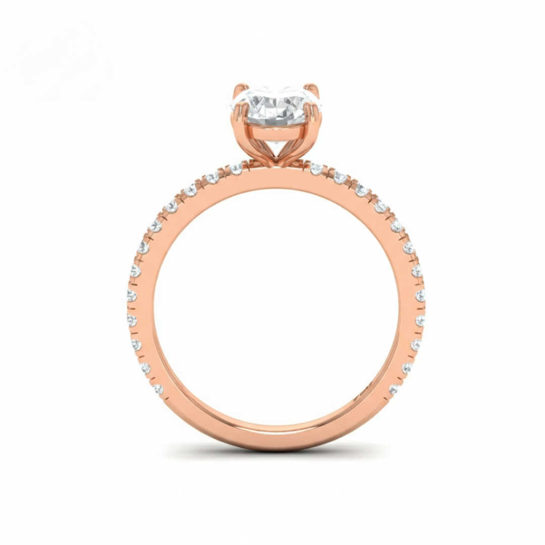 Abigail Oval With Diamond Band Engagement Ring