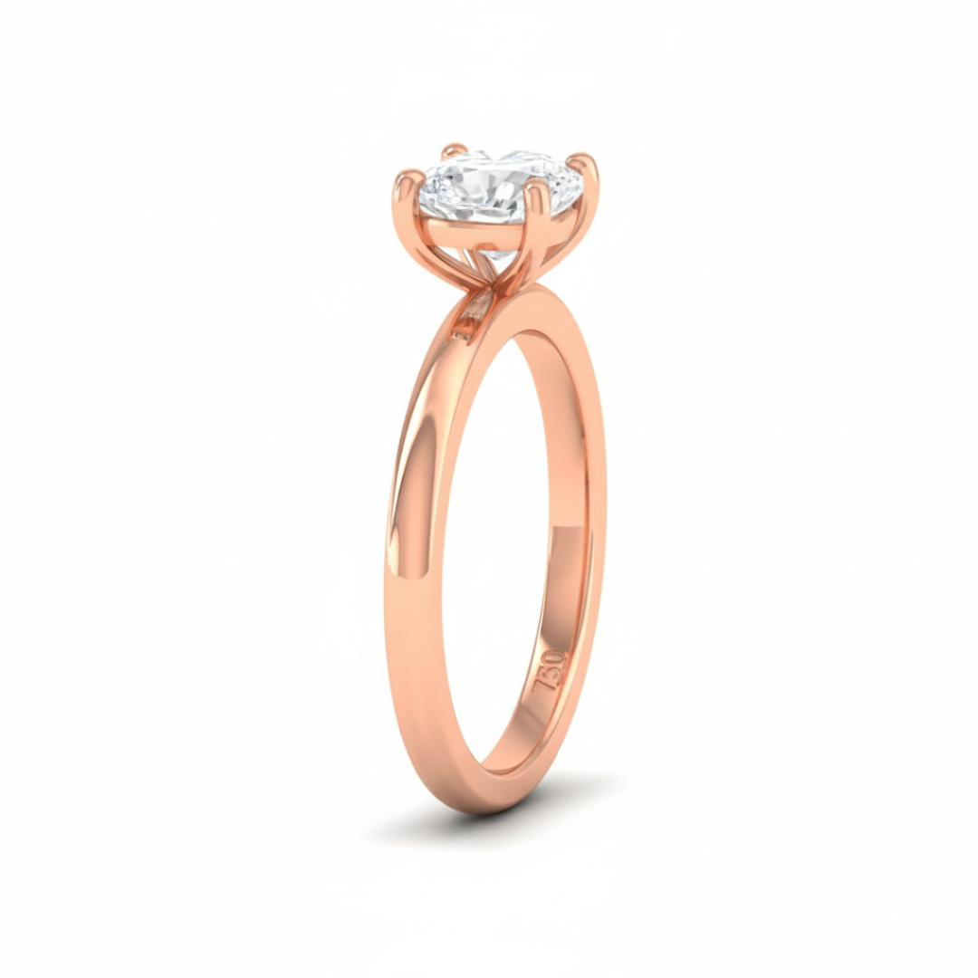 Noémie Solitaire Cushion Cut With Diamond Engagement Ring