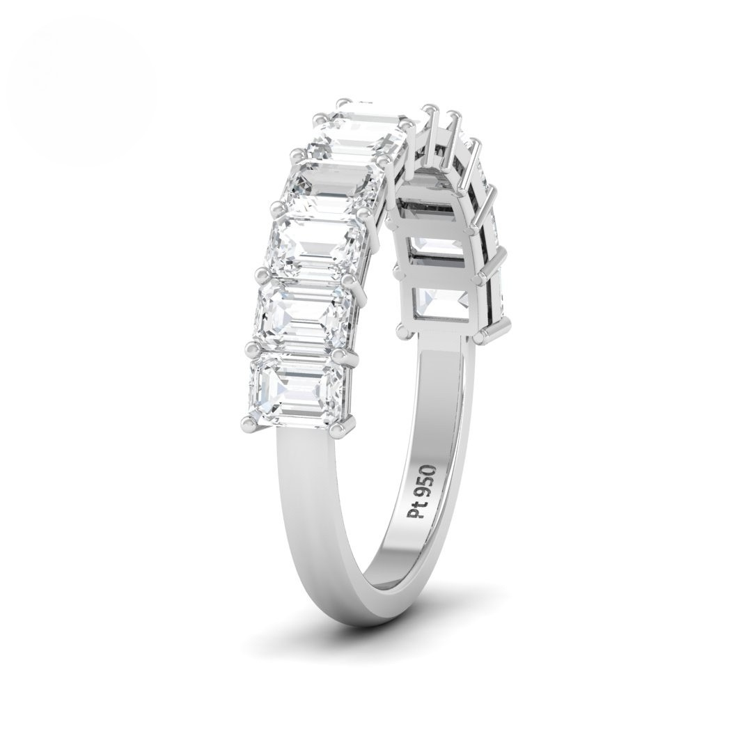 Helene Emerald cut Diamond Wedding Band