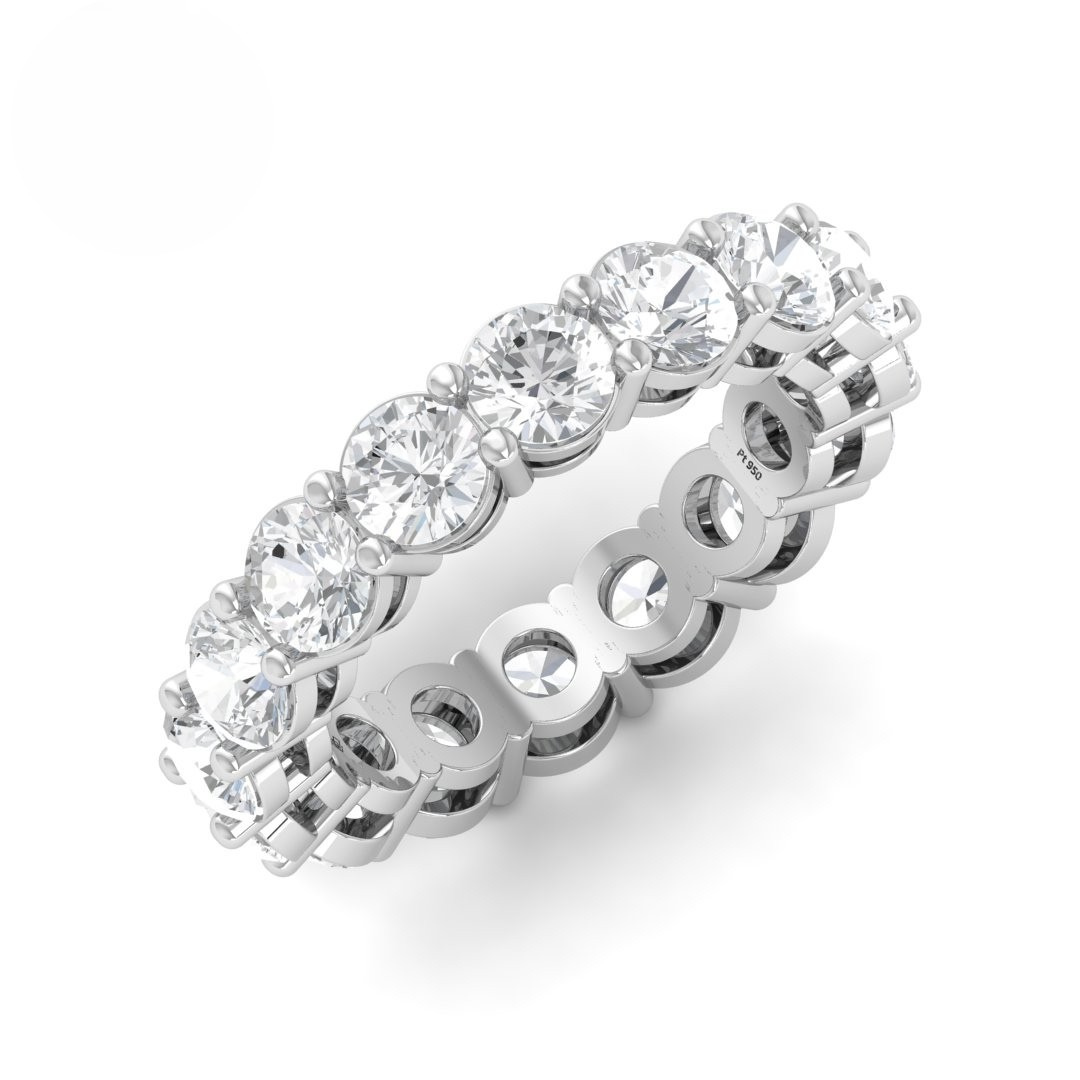 Edra Round cut wedding band 5.00 Ct