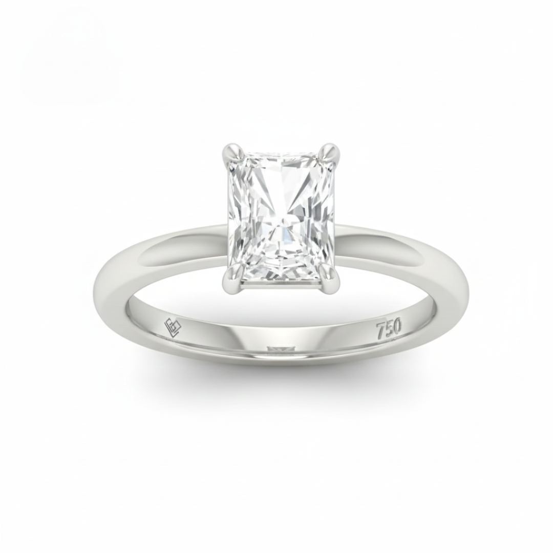 Noémie Solitaire Radiant Cut With Diamond Engagement Ring