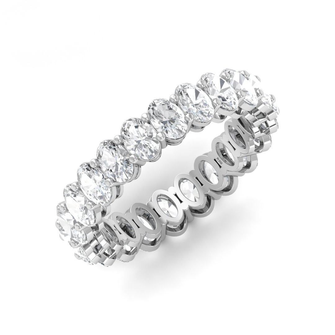 Vivian Oval cut wedding band 3.00 Ct