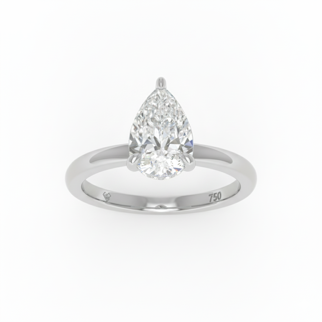 Léa Pear Cut Diamond With Hidden Halo Engagement Ring