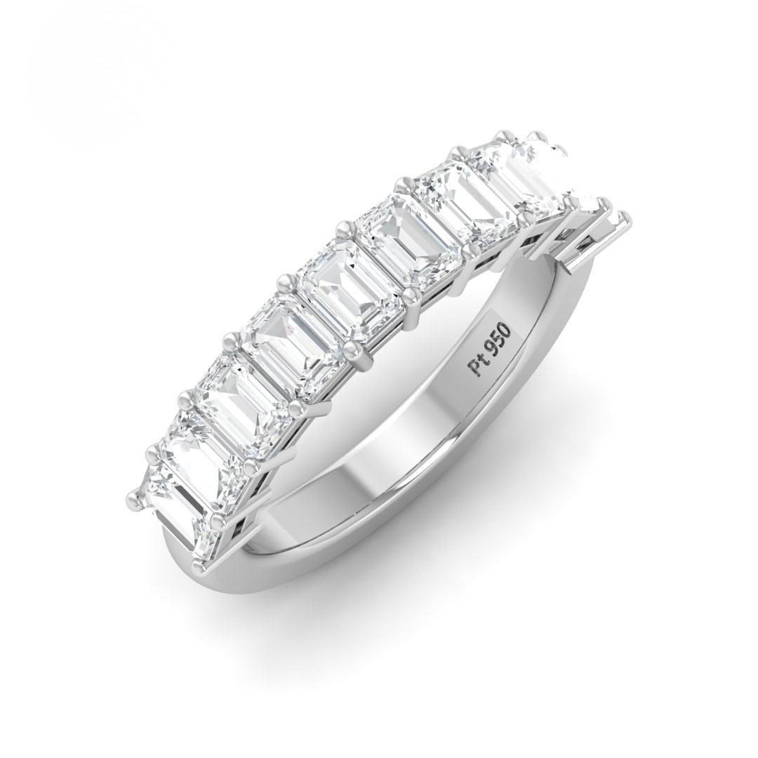 Victoria Emerald cut wedding band 2.50ct