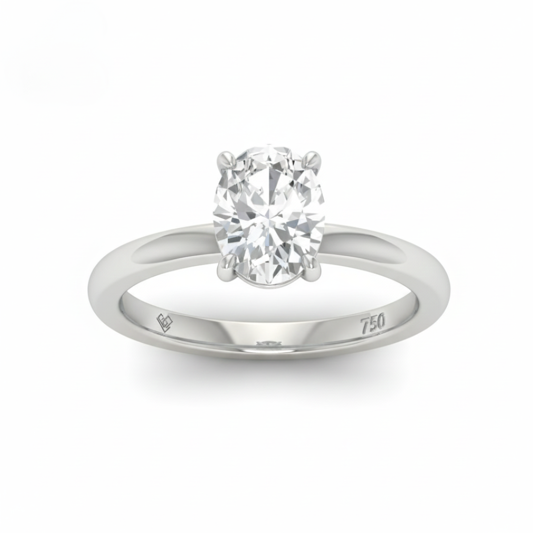 Bague de fiançailles Noémie Solitaire ovale avec diamant