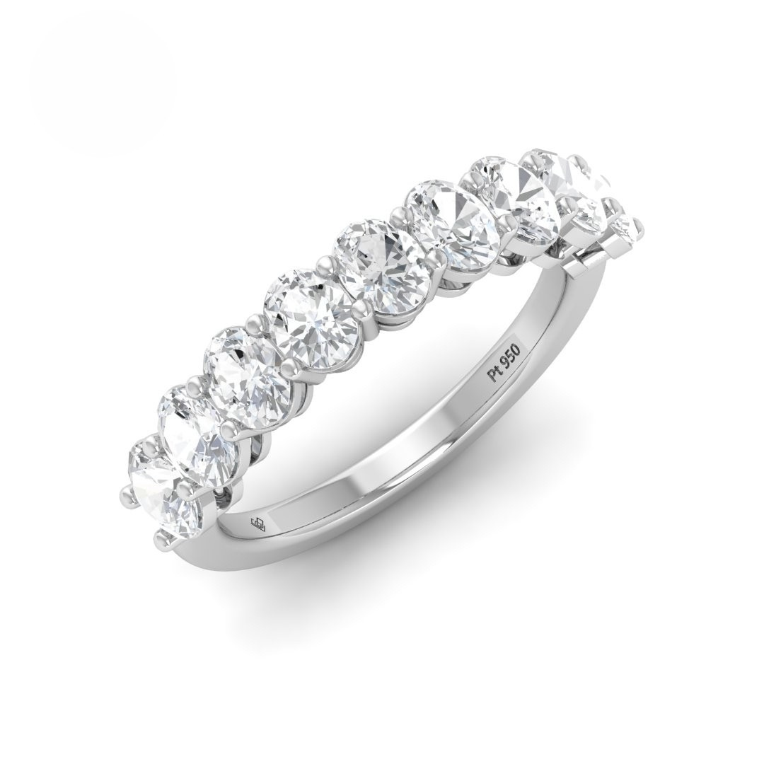 Camille Oval cut wedding band 2.00 Ct