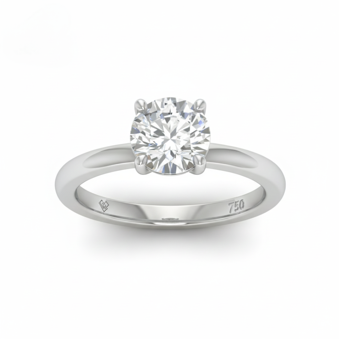Noémie Solitaire Round Cut With Diamond Engagement Ring