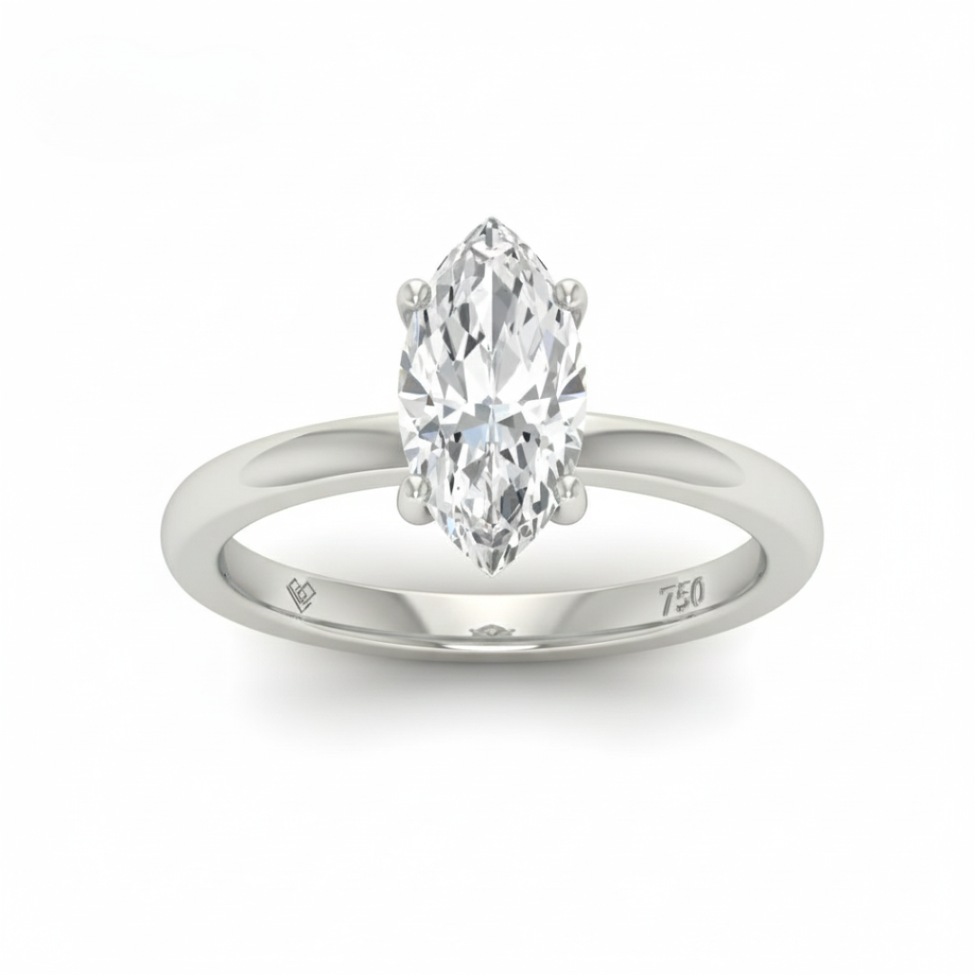 Noémie Solitaire Marquise Cut With Diamond Ring