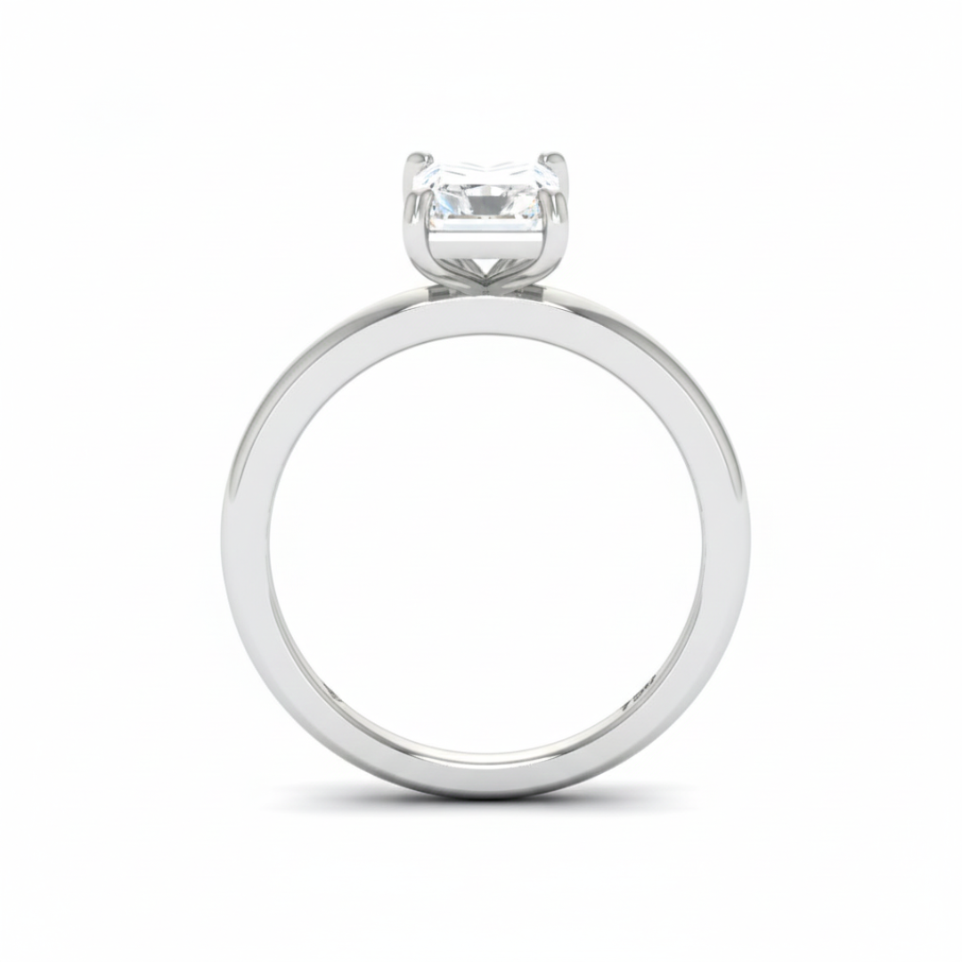 Noémie Solitaire Radiant Cut With Diamond Engagement Ring