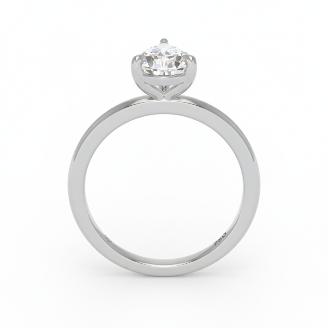 Noémie Solitaire Pear Cut With Diamond Engagement Ring