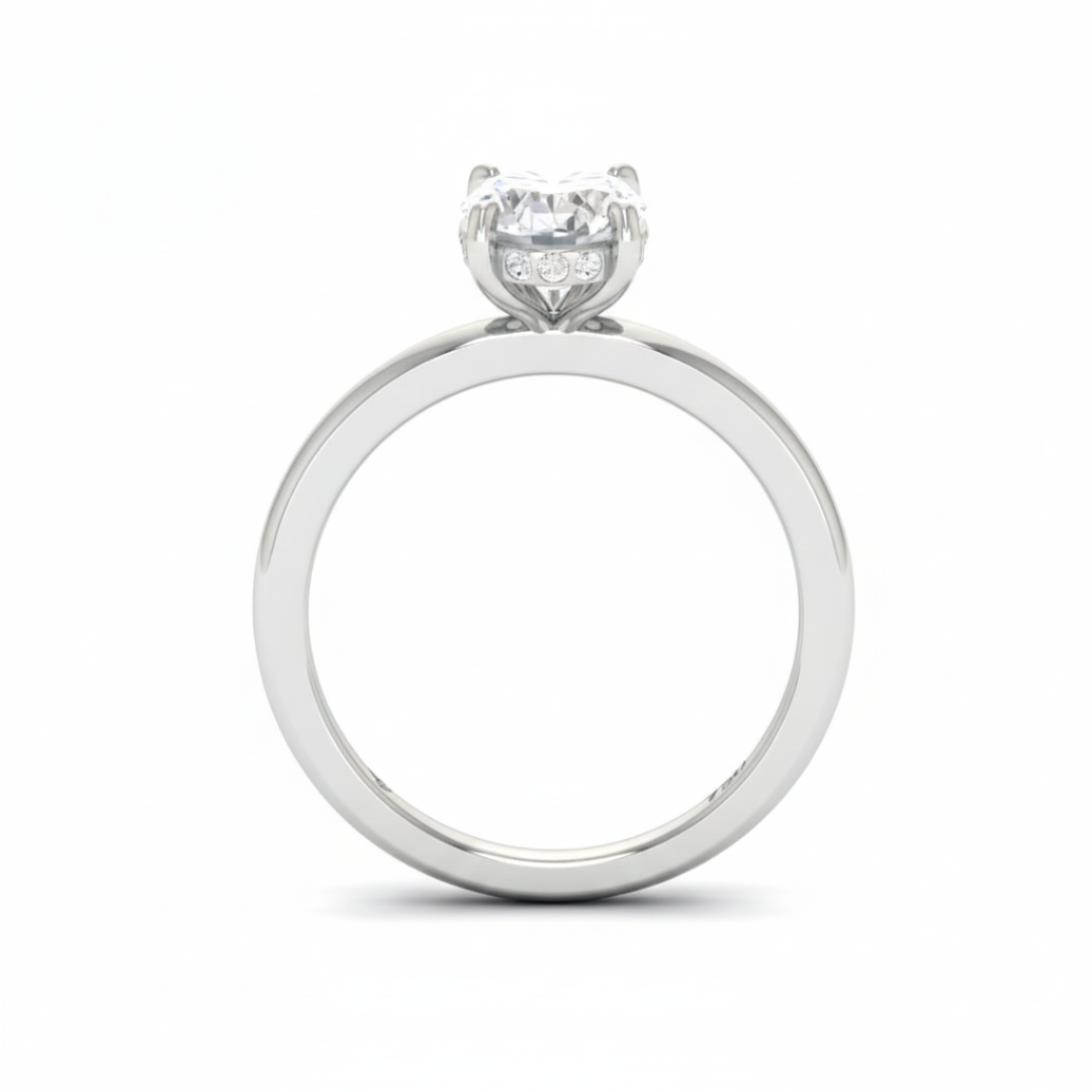 Léa Oval Cut Diamond With Hidden Halo Engagement Ring