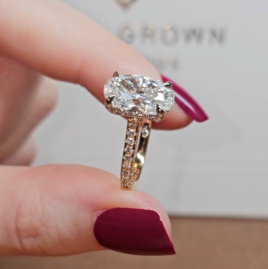 Katherine Oval Cut Engagement Ring 3D Diamond Band