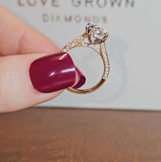 Katherine Oval Cut Engagement Ring 3D Diamond Band