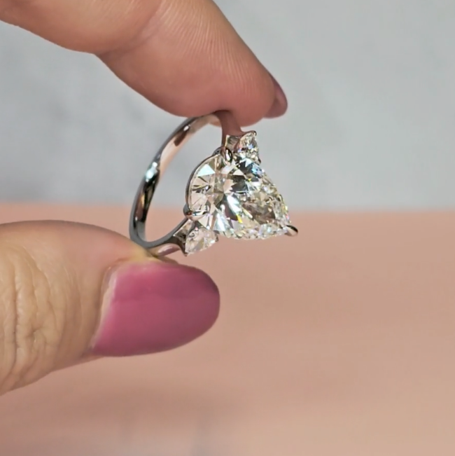 Sofia Pear Cut Diamond Engagement Ring With A Pear Cut Side Diamonds