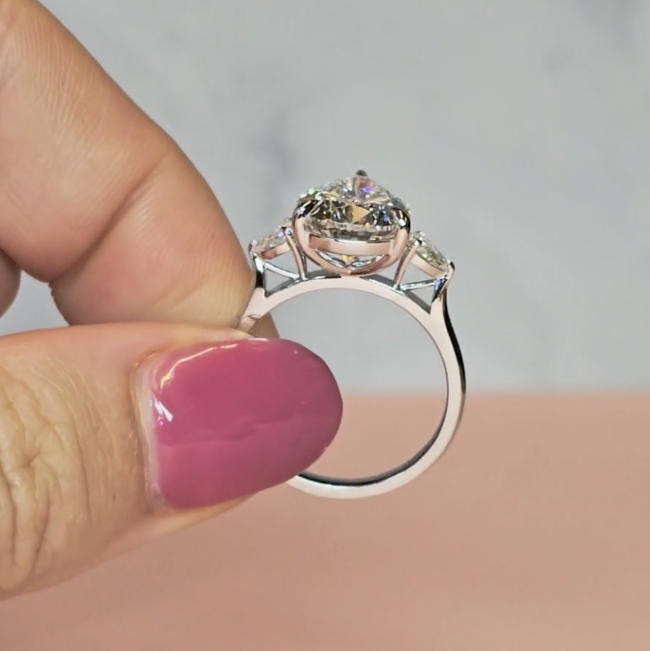 Sofia Pear Cut Diamond Engagement Ring With A Pear Cut Side Diamonds