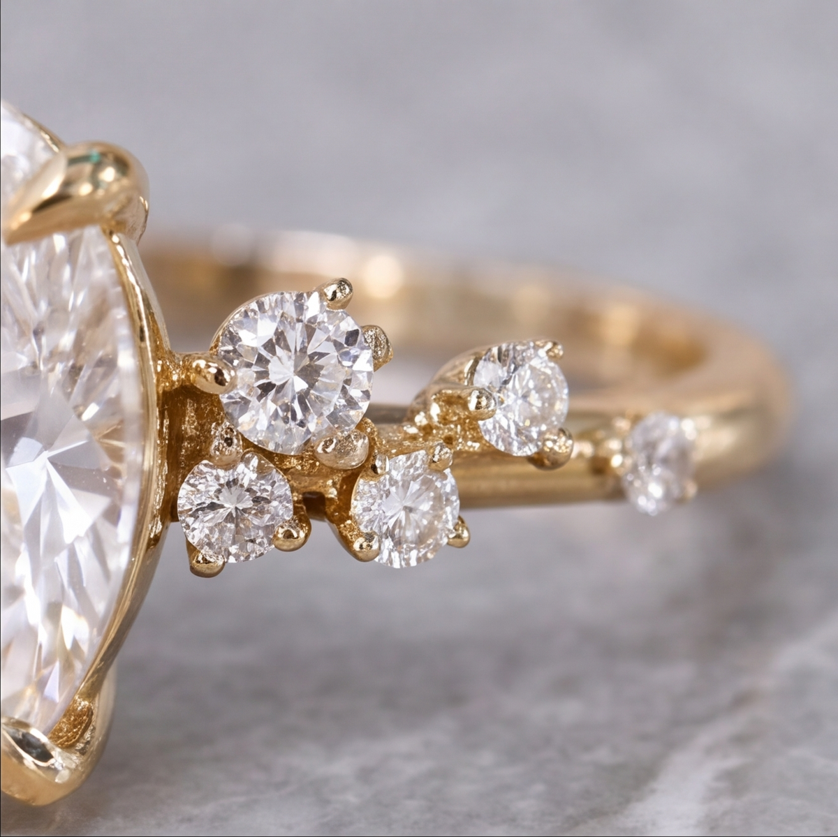 Layla Oval Cut Diamond Engagement Ring With Diamond Accent Band