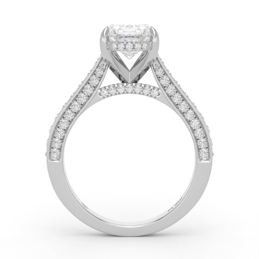 Katherine Oval Cut Engagement Ring 3D Diamond Band