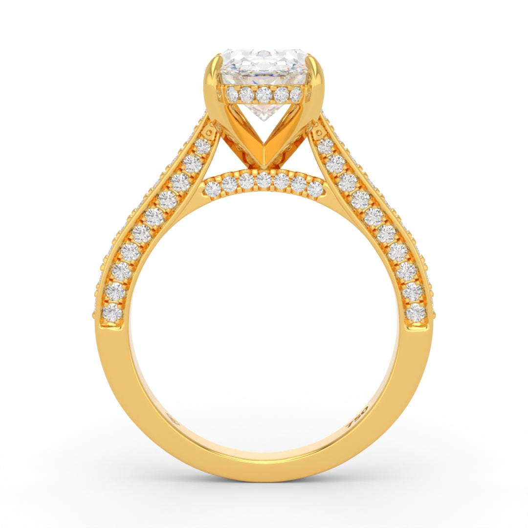 Katherine Oval Cut Engagement Ring 3D Diamond Band