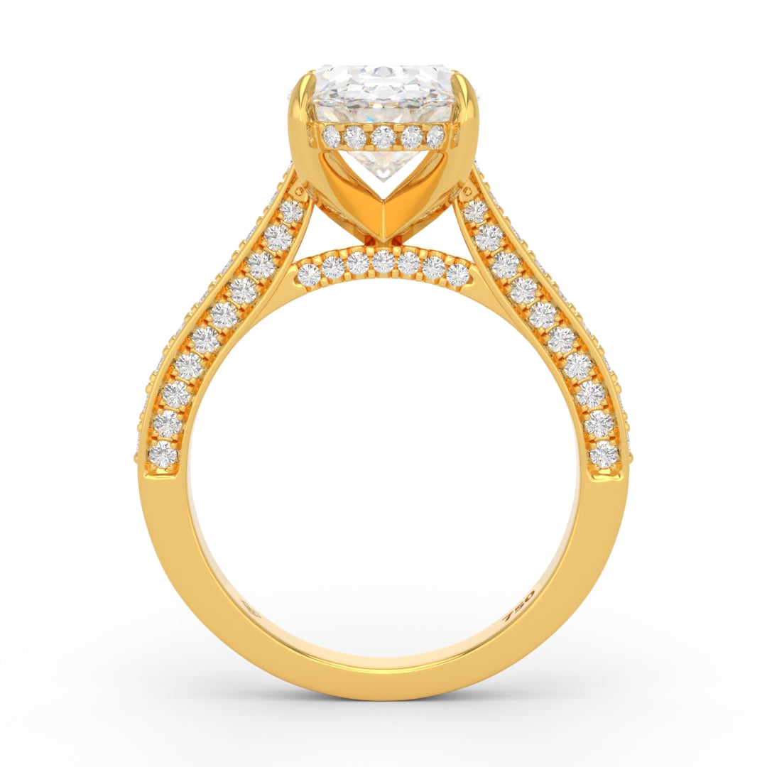 Katherine Oval Cut Engagement Ring 3D Diamond Band