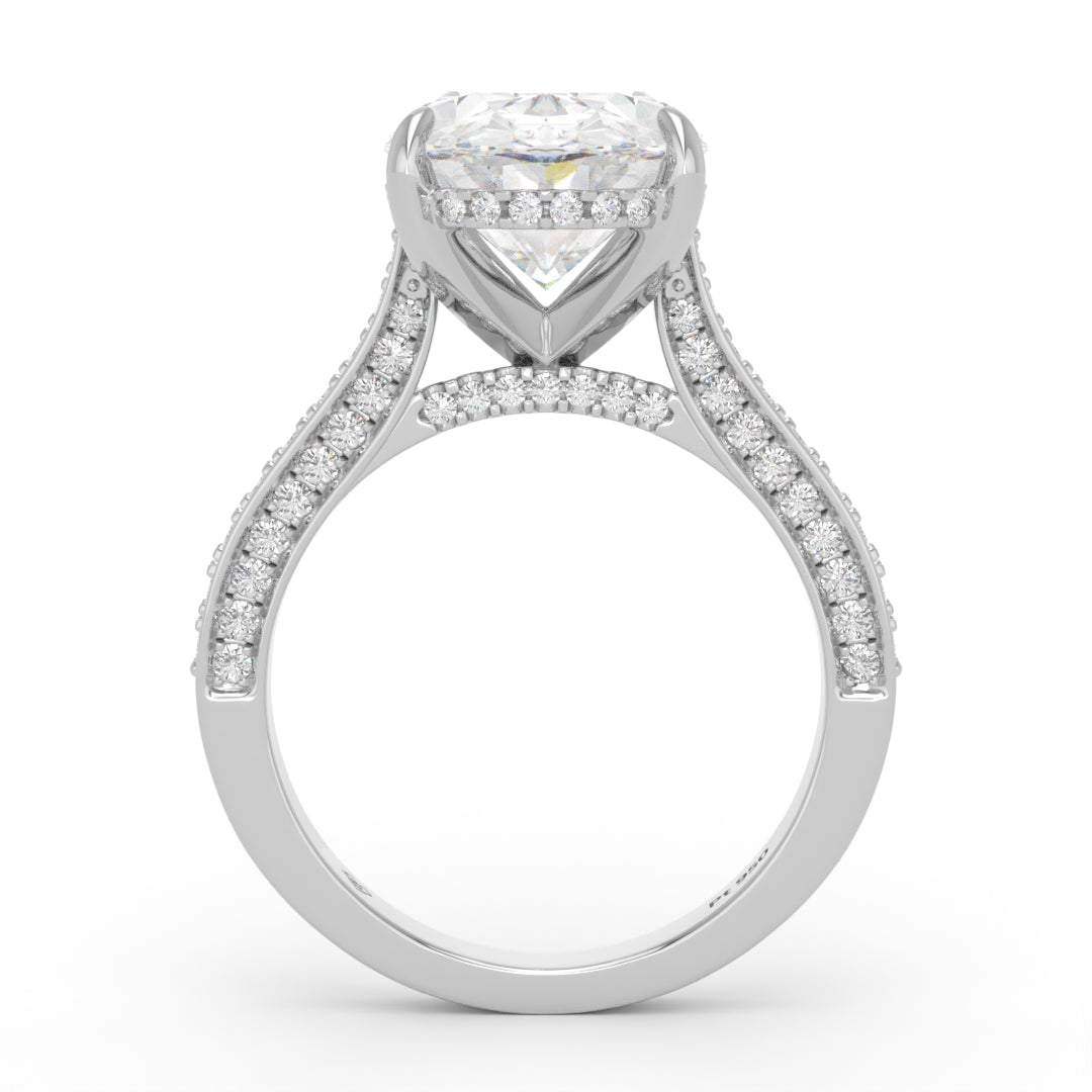 Katherine Oval Cut Engagement Ring 3D Diamond Band