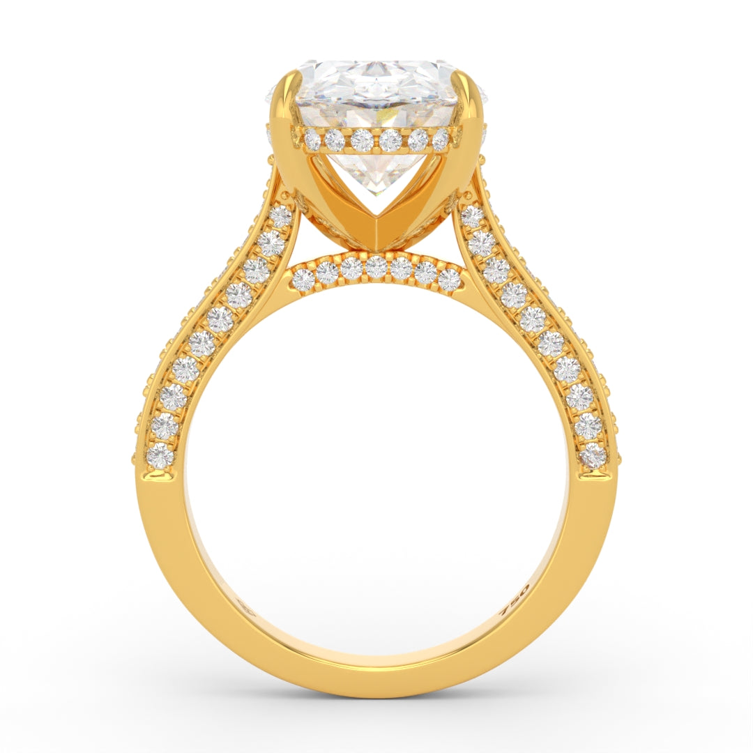 Katherine Oval Cut Engagement Ring 3D Diamond Band