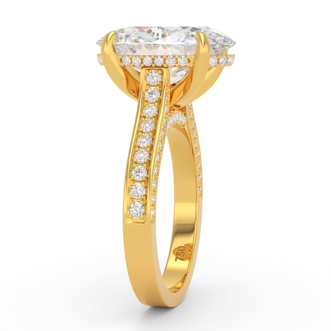 Katherine Oval Cut Engagement Ring 3D Diamond Band