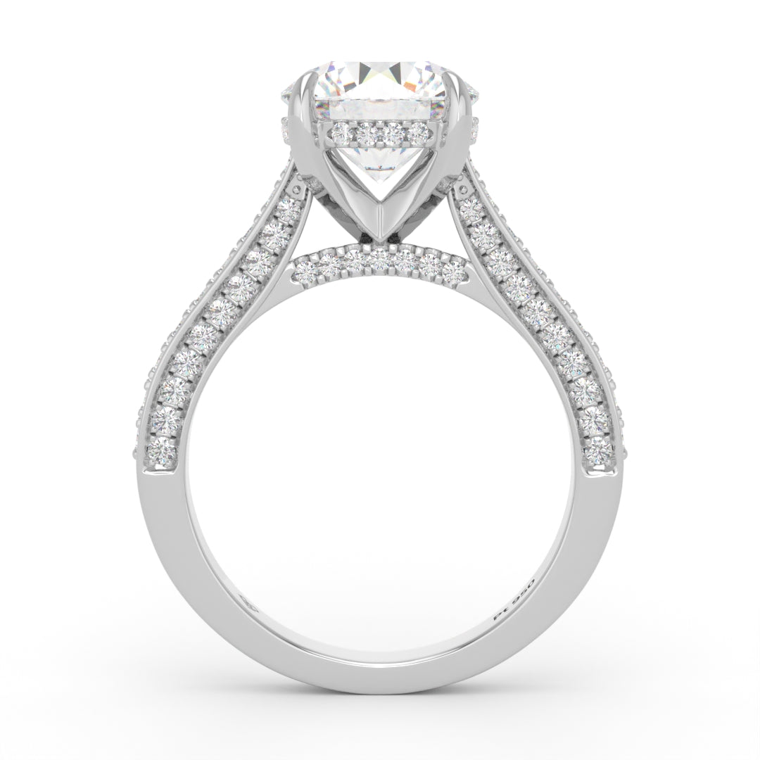 Katherine Round cut engagement ring 3D Diamond Band