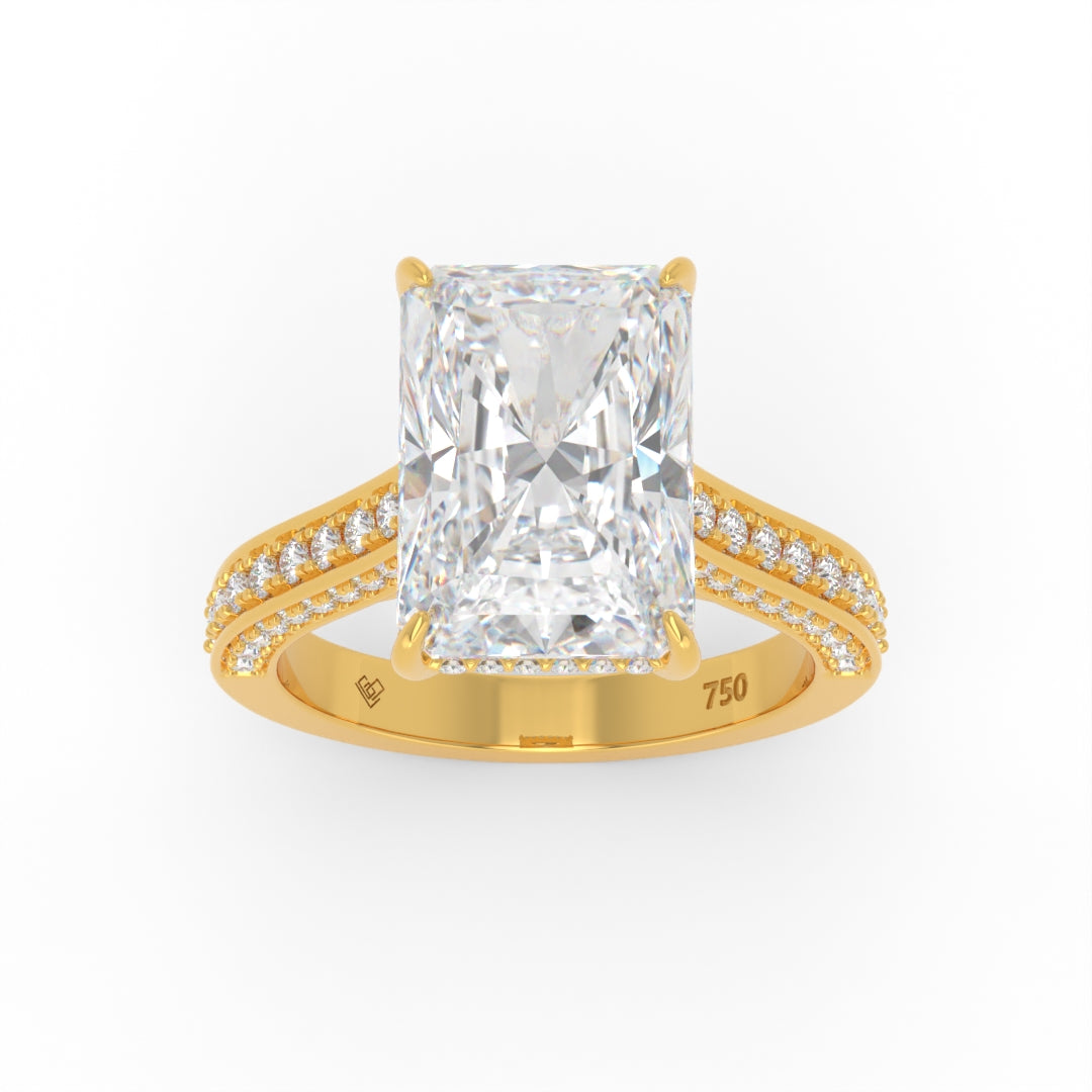 Katherine Radiant cut engagement ring 3D Diamond Band