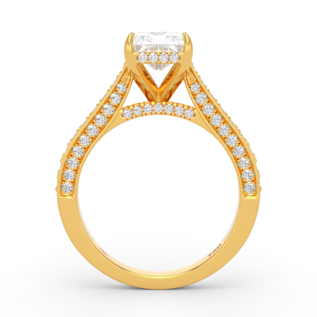 Katherine Radiant cut engagement ring 3D Diamond Band