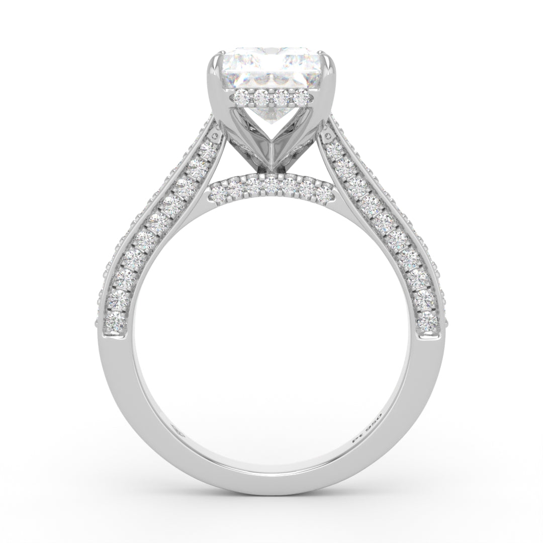 Katherine Radiant cut engagement ring 3D Diamond Band