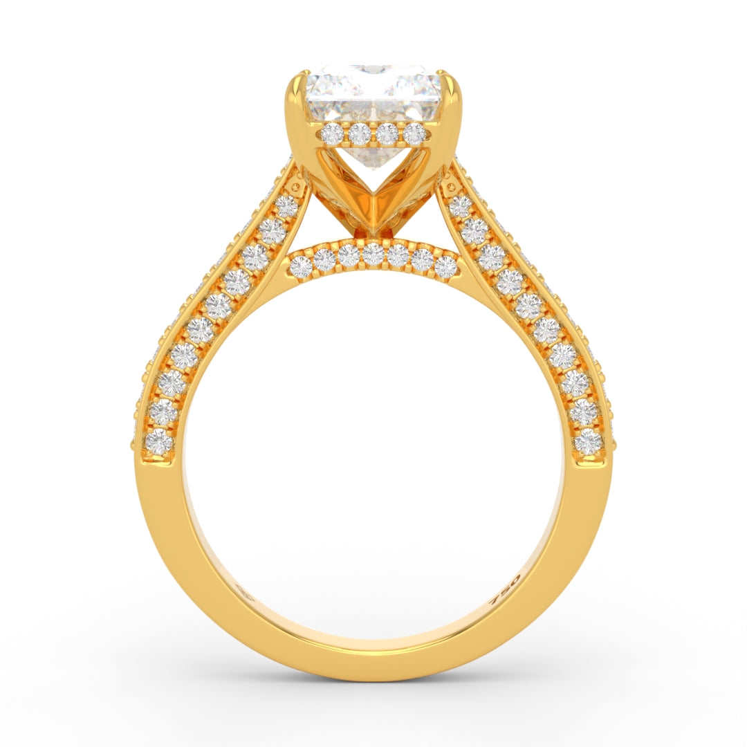 Katherine Radiant cut engagement ring 3D Diamond Band