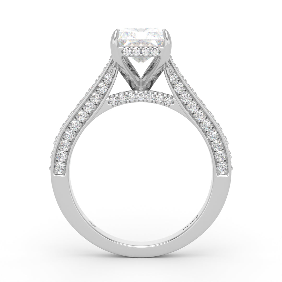 Katherine Radiant cut engagement ring 3D Diamond Band