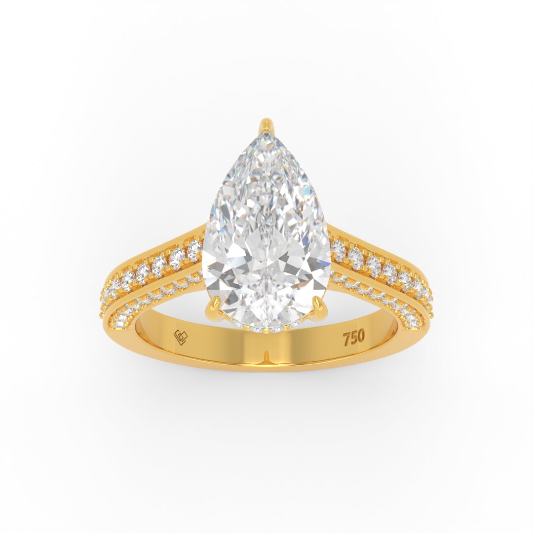 Katherine Pear cut engagement ring 3D Diamond Band