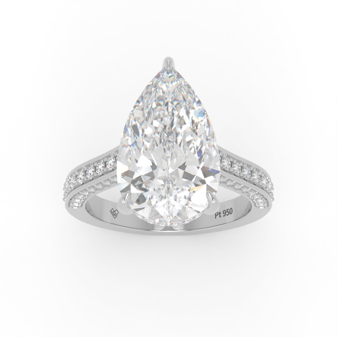 Katherine Pear cut engagement ring 3D Diamond Band