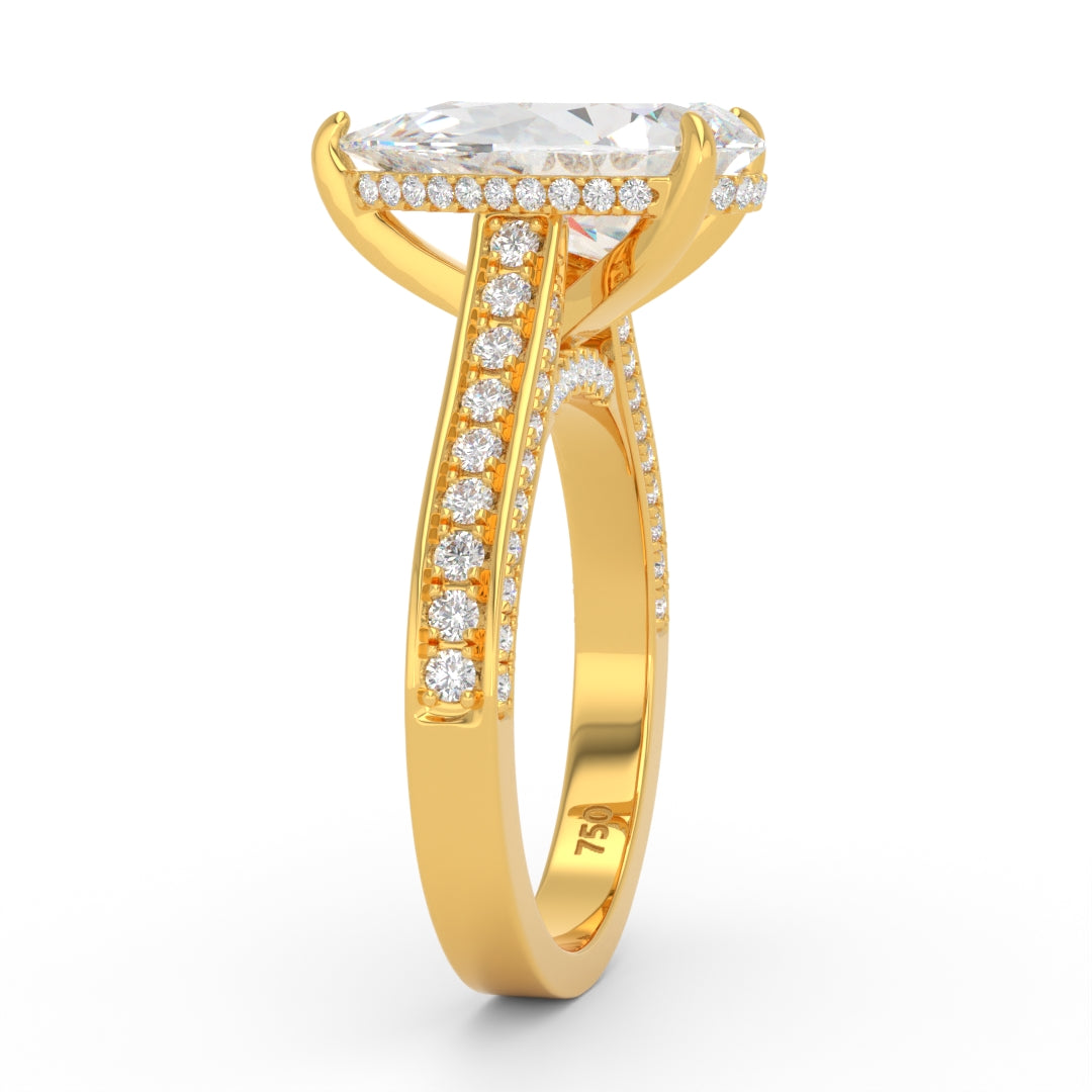 Katherine Pear cut engagement ring 3D Diamond Band