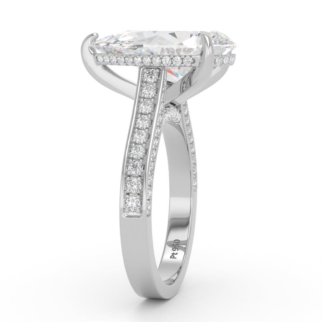 Katherine Pear cut engagement ring 3D Diamond Band
