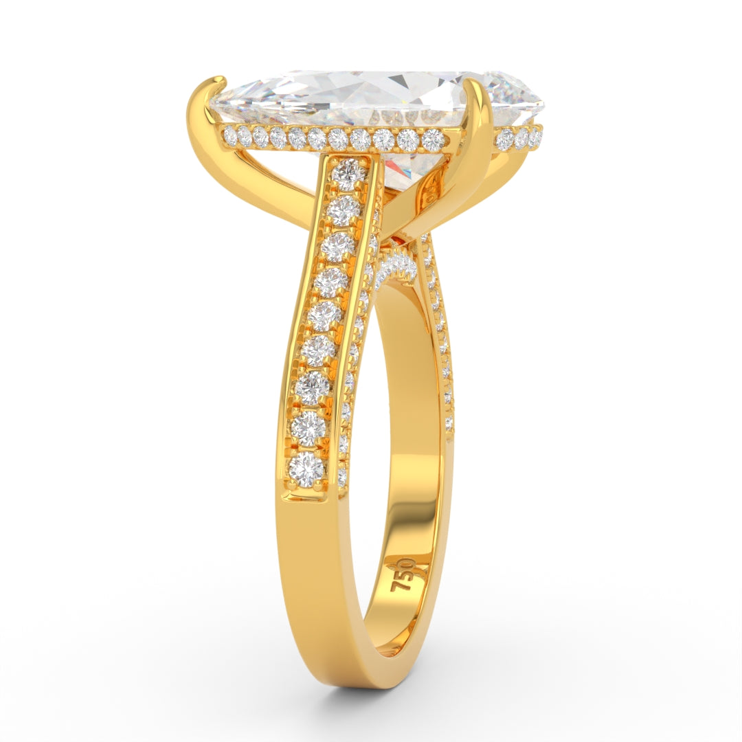 Katherine Pear cut engagement ring 3D Diamond Band
