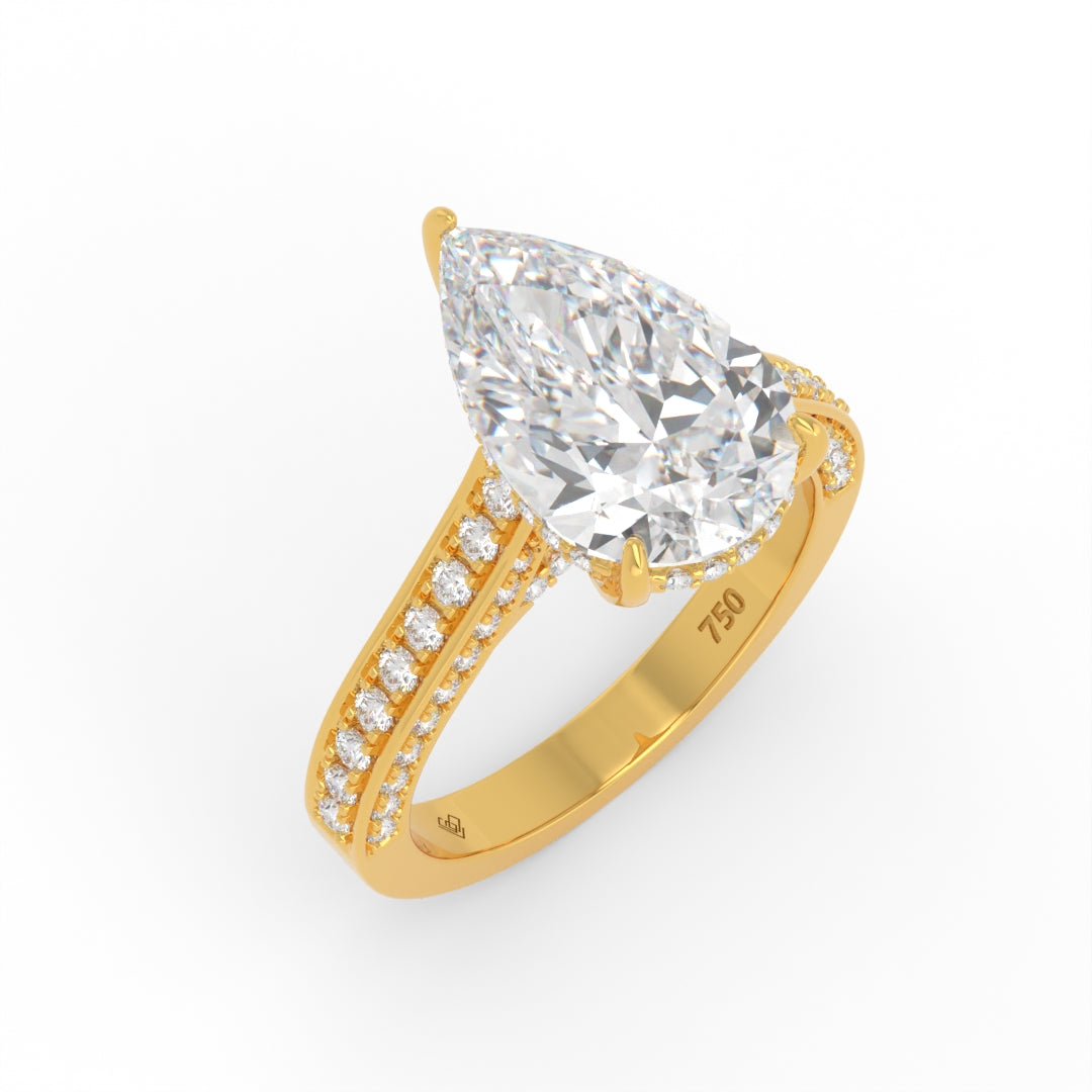 Katherine Pear cut engagement ring 3D Diamond Band