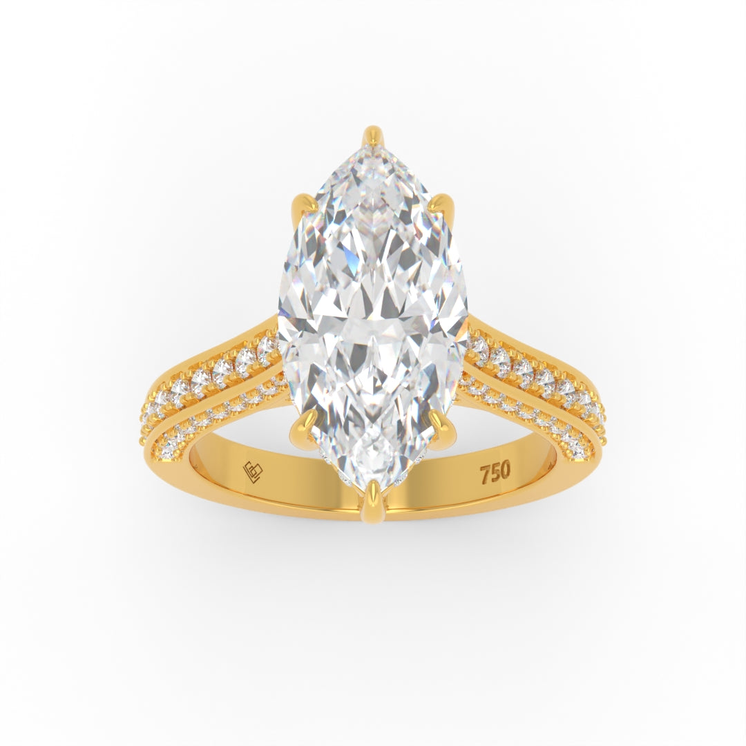 Katherine Marquise cut engagement ring 3D Diamond Band