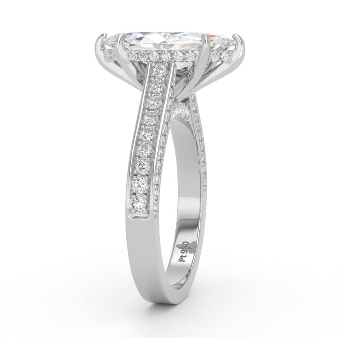 Katherine Marquise cut engagement ring 3D Diamond Band