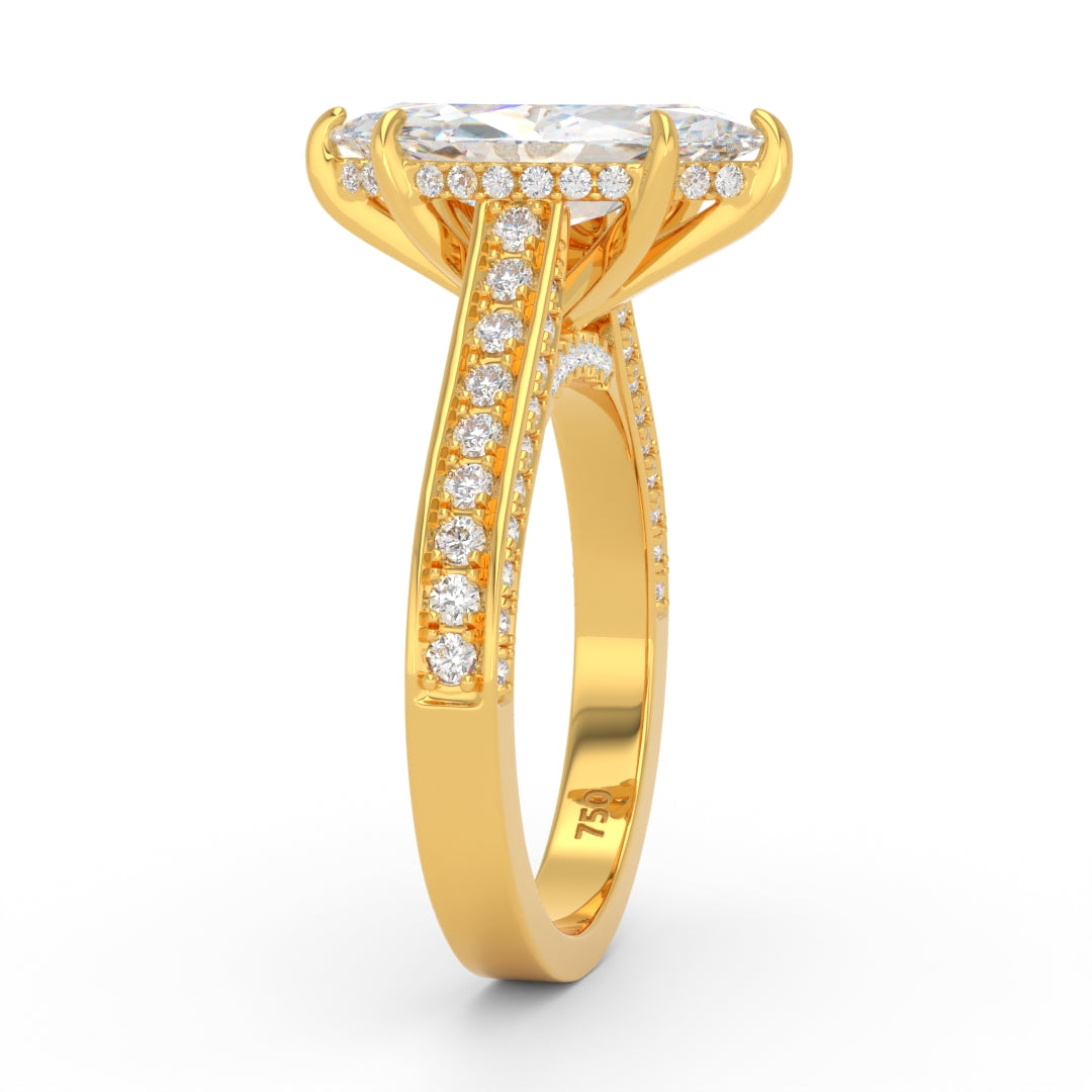 Katherine Marquise cut engagement ring 3D Diamond Band