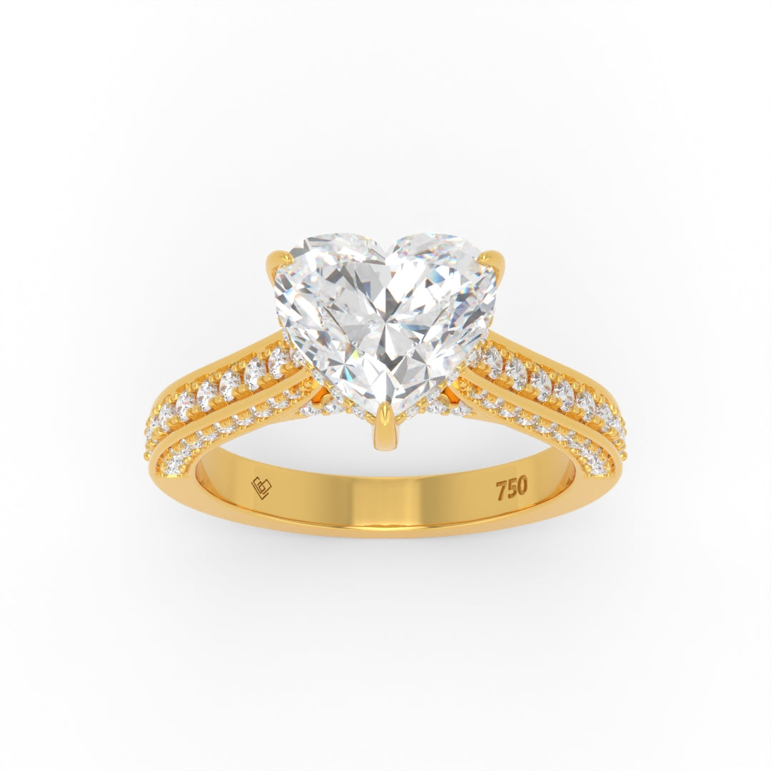 Katherine Heart cut engagement ring 3D Diamond Band