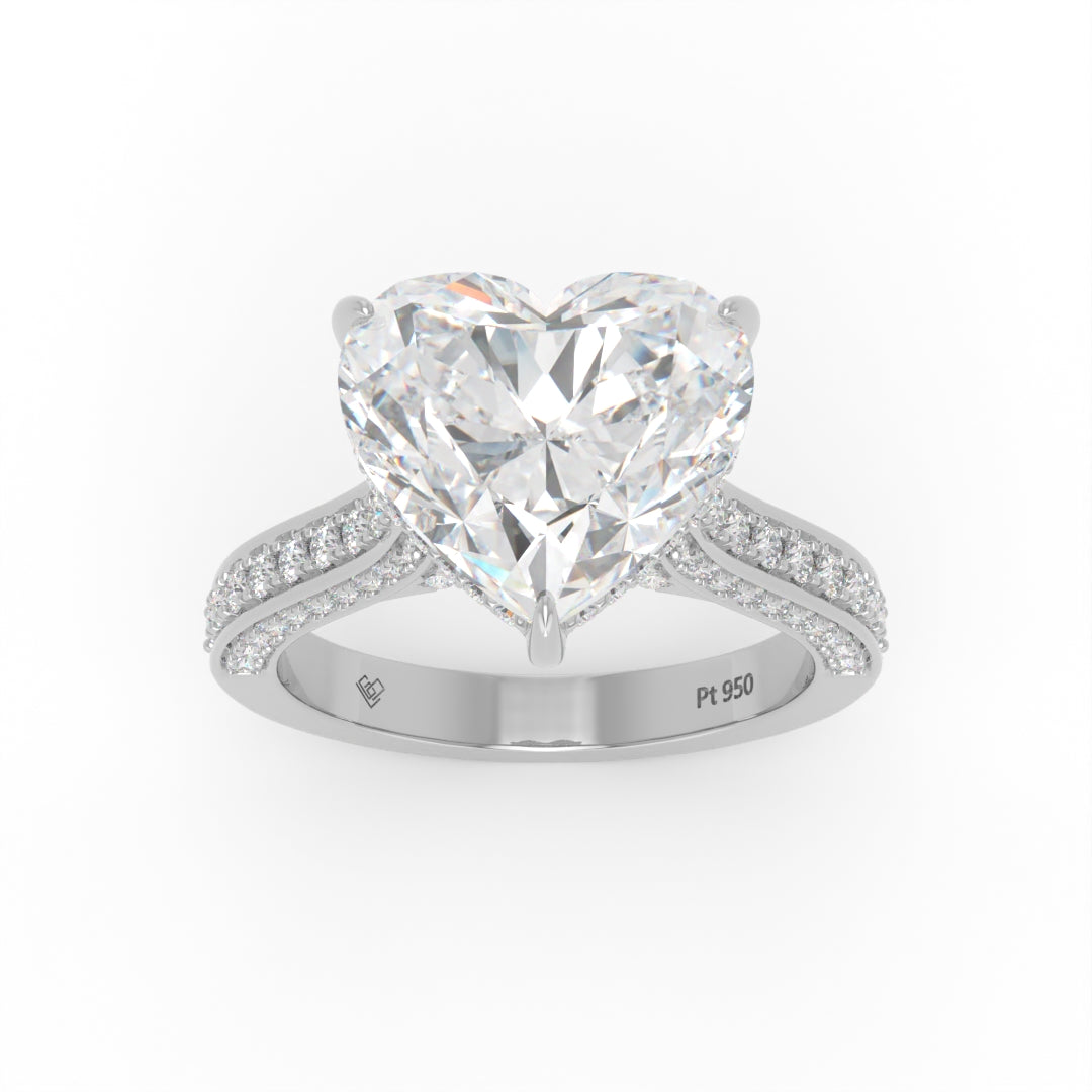 Katherine Heart cut engagement ring 3D Diamond Band