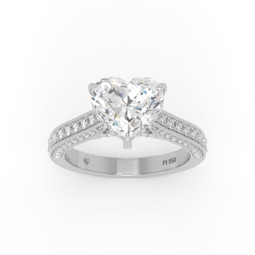 Katherine Heart cut engagement ring 3D Diamond Band