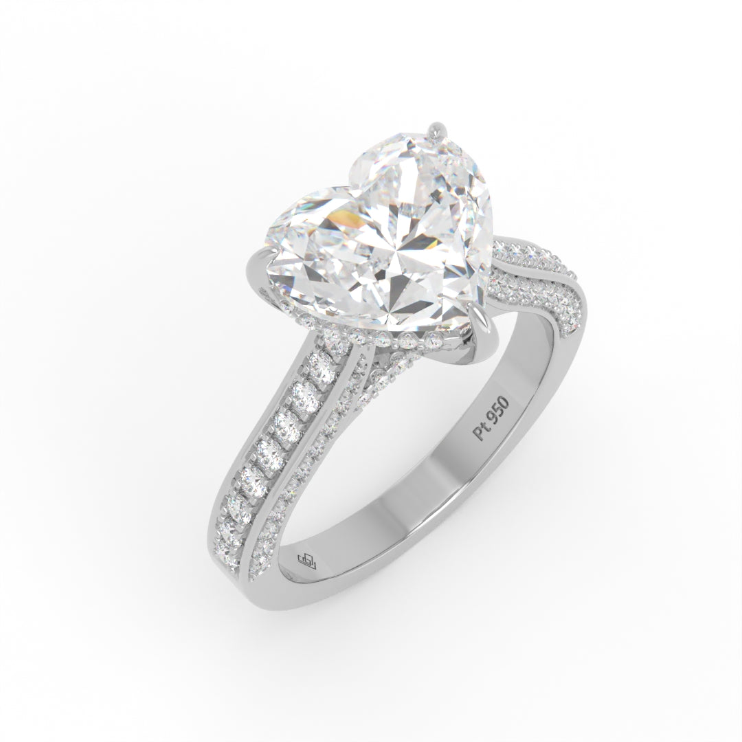Katherine Heart cut engagement ring 3D Diamond Band