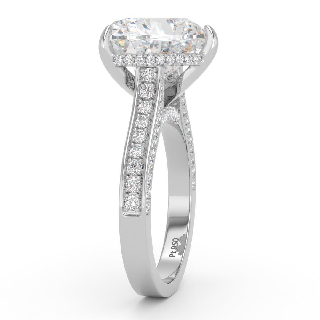 Katherine Heart cut engagement ring 3D Diamond Band