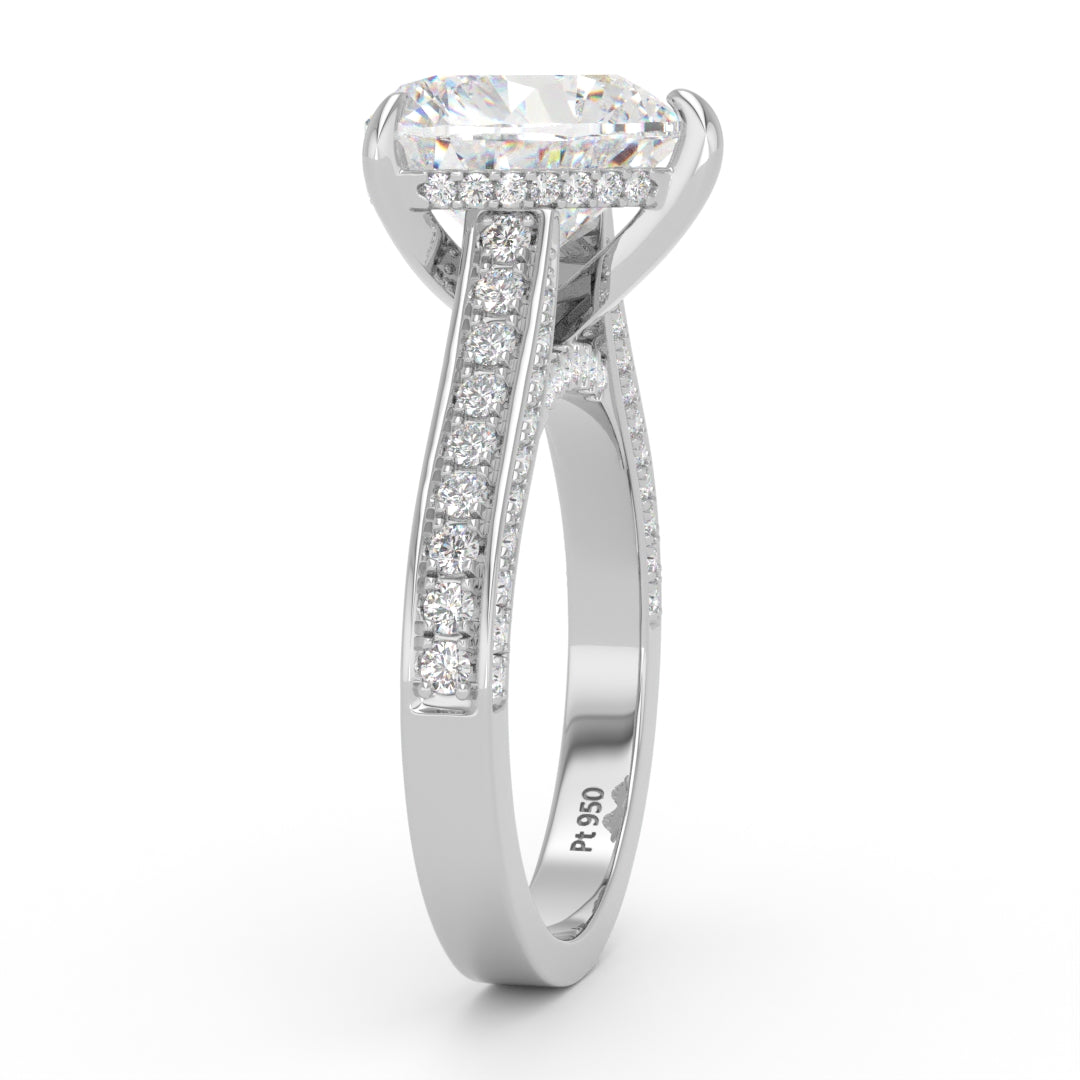 Katherine Heart cut engagement ring 3D Diamond Band