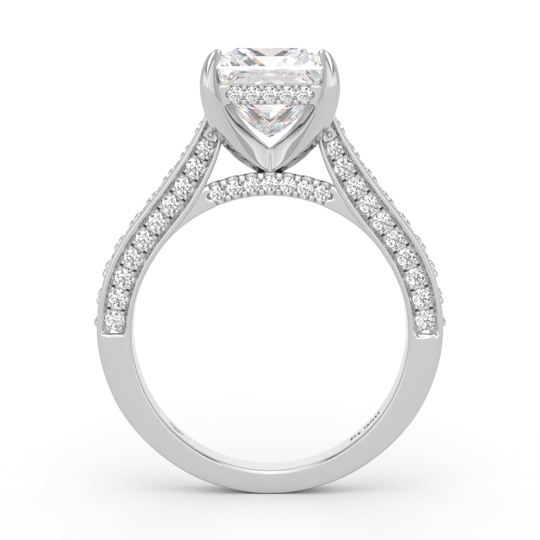 Katherine Princess cut engagement ring 3D Diamond Band
