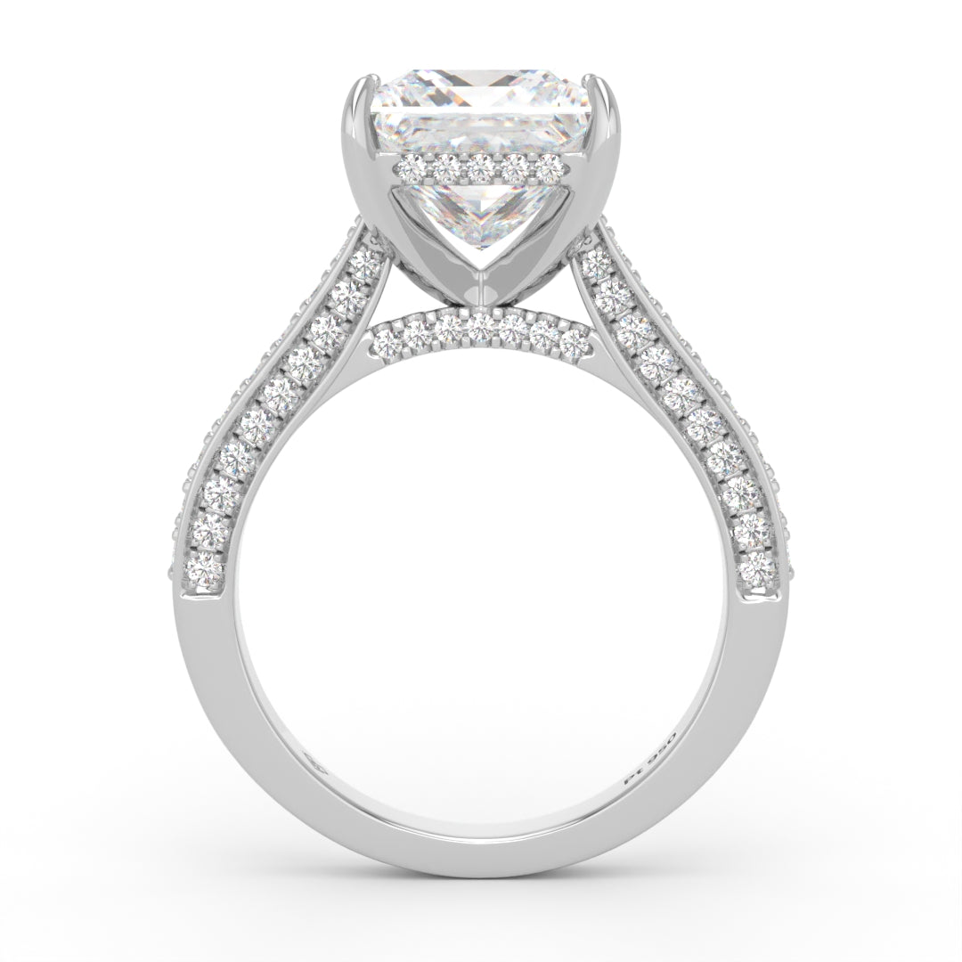 Katherine Princess cut engagement ring 3D Diamond Band